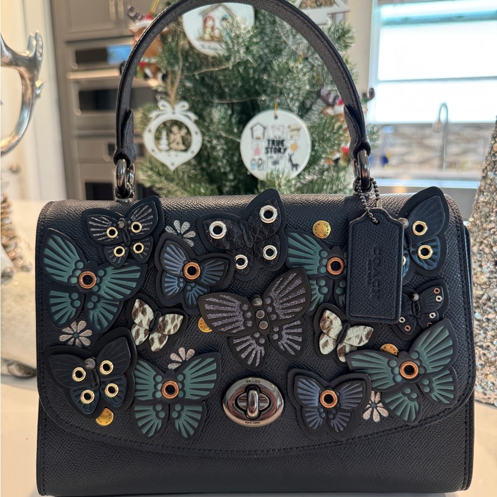 Coach Tilly Top Blue Butterfly
Appliqué Satchel Leather C1439 - Picture 2 of 8